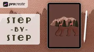 Procreate Step by Step Tutorial - Bear Paper Cut