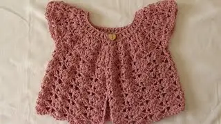 How to crochet a pretty shell stitch cardigan / sweater - baby and girl's sizes