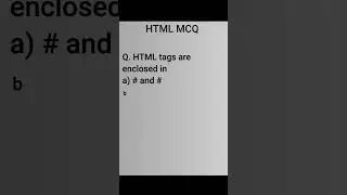 HTML tags are enclosed in || HTML MCQ #28 #htmlmcq