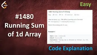 Running Sum of 1d Array | Live Coding with Explanation | Leetcode - 1480