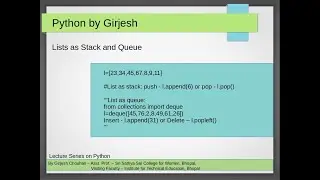 Lists as stack and queue in Python