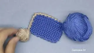 Обвязка края крючком узелками Василиса