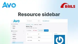 Resource sidebar - Avo Admin for Ruby on Rails