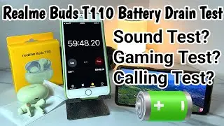 Realme Buds T110 Battery Life Drain Test ⚡⚡| BGMI Gaming Test | T110 Calling Test