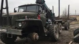 Урал 5557 лесовоз. Установка фильтра и подкачка переднего моста.