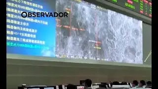 O momento da histórica alunagem no lado “oculto” da Lua