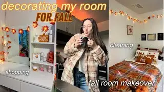 EXTREME ROOM TRANSFORMATION 🍂fall edition🍂| decor shopping, cleaning, renovating my room