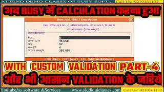 #04|अब BUSY मे CALCULATION करना हुआ और भी आसान VALIDATION के जरिये| BUSY Customized| Advance Config|