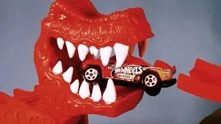 Hot Wheels T-Rex Takedown Unboxing - Dinosaur Eats Hot Wheels and Disney Pixar Micro Drifters