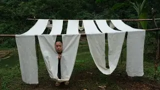 Duong successfully weaved a 30 meter long cloth, Prepare to sew your own shirts
