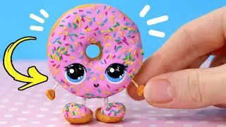 Как слепить ПОНЧИК с ГЛАЗАМИ из полимерной глины! 😍 Сладости для кукол своими руками! Анна Оськина