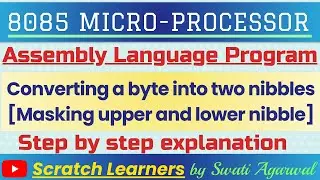 8085 program to convert a byte into two nibbles|Masking of upper and lower nibbles in 8085|Masking