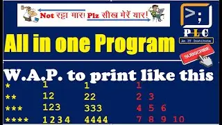 C programming Part 66, W.A.P to display the pattern like right angle triangle using numbers.