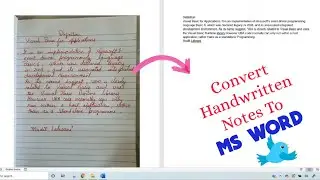 Convert Handwritten Notes (Any language)/ Photos To MS Word