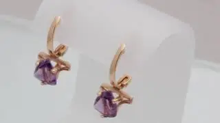 Золотые серьги с аметистом 510280