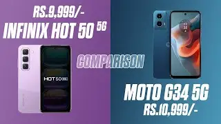 Infinix Hot 50 5g Vs Moto G34 5g Comparison | Dimensity 6300 Vs SD 6s Gen 3 | Which Best In 10K ? 🔥