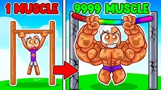Gaining 9,999,999 MUSCLE in Pull Up Simulator Roblox!