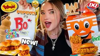 Eating NEW FAST FOOD MENU ITEMS For 24 HOURS!!