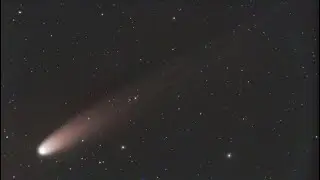 月、街の明かりの自宅でレモン彗星  11月1日