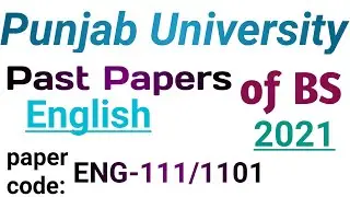 Punjab University BS Past papers 2021| Punjab University English past papers|
