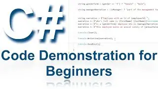 C# Code Demonstration for Beginners (.NET Core Console Application)
