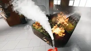 Fire emergency training in VR