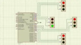 4 Way Traffic Signal Designed By Using MPLab And Proteus.