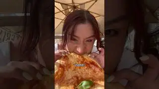 Trying out pizza in Italy!