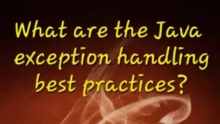 What are the Java exception handling best practices?