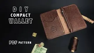 Making Leather Compact Wallet PDF pattern | Pihta Leather | Кошелек из натуральной кожи