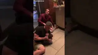 Man Headbutts waiter and then get taken out by customer!