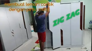 Membuat Lemari Pakaian 4 Pintu Cantik Dengan Motif Pintu Zig Zag