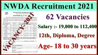 🇮🇳 NWDA Recruitment 2021|| CG Vacancy || Latest Job News || Sarkari Naukri || Govt Job ||
