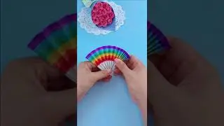 How to make Origami rainbow paper fan | Easy craft | DIY Paper crafts 