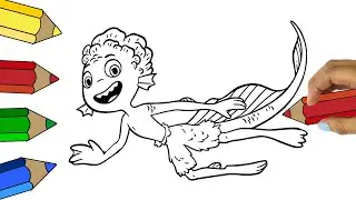 🟢 How to draw LUCA  SEA MONSTER Disney Pixar  EASY| Como Dibujar a LUCA Disney MOVIE🟢