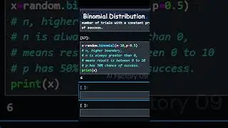 Binomial Distribution , random number in numpy with python #short #python #education #numpy #array