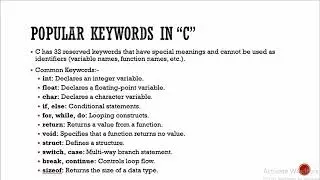 Introduction to C Programming: Basics, Keywords, Syntax, and Operators Explained!