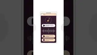 Music streaming app interface with soundwave visualizer 2D cartoon vertical animation