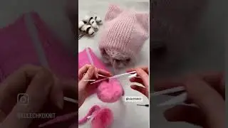 Шапочка Kitty #вязание #урокивязания