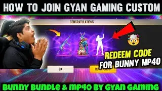 how to get Bunny bundle and bunny mp40 by Gyan gaming stream | free fire bunny mp40 redeem code