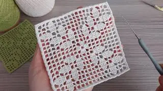 🌼 Beautiful Flower Square Crochet Pattern | Easy Step-by-Step Tutorial for Beginners