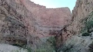 Mesa man reaches Kanab creek at dusk, Hayduke Route