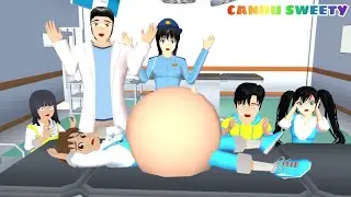 Yuta is 30 months pregnant, her belly is big, and Mio takes her to the doctor. | Sakura School