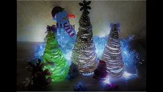 Новогодние DIY поделки из ДЖУТА (ниток, пряжи). Елка своими руками.