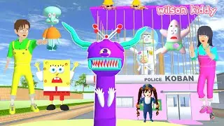 Monster Mata Satu Tanduk Culik Sandy Spongeb00b Yuta Baby Nana Takut | Sakura | Wilson Kiddy