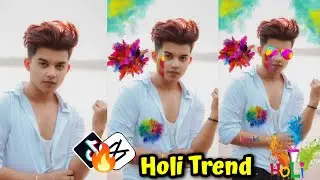 Tiktok Trend Holi Video Editing | Happy Holi Photo Video Editing || holi song video