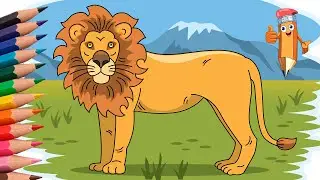 How to draw a cartoon lion step by step, #howtodraw, #youtubekids