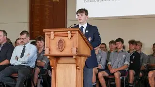 Head Prefect Filip Martin's first address to the school