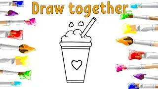Drawing a milkshake | Рисуем молочный коктейль | Біз сүт коктейлін тартамыз
