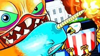 NARWHAL OCTOPUS TENTACLE vs WHITE HOUSE MONSTER! - Octogeddon Part 8 | Pungence